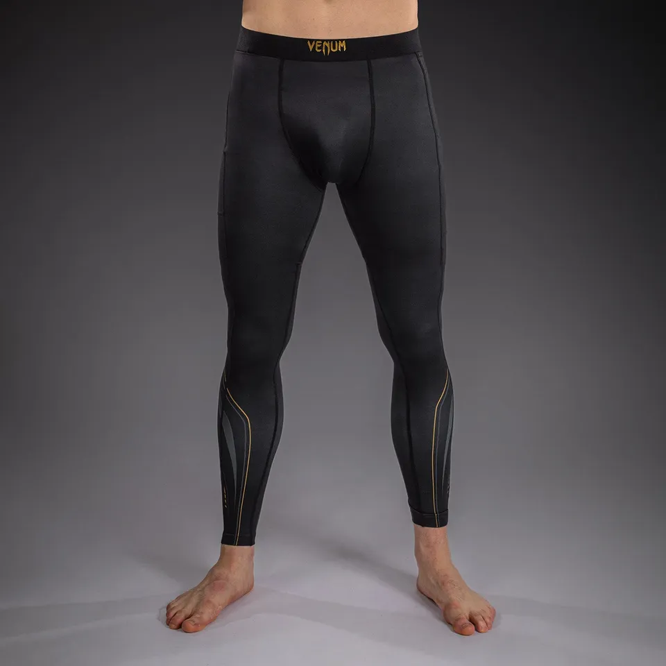 venum-streamline-spats-herren-schwarz-gold-bjj-mma-kompressionshose image 1