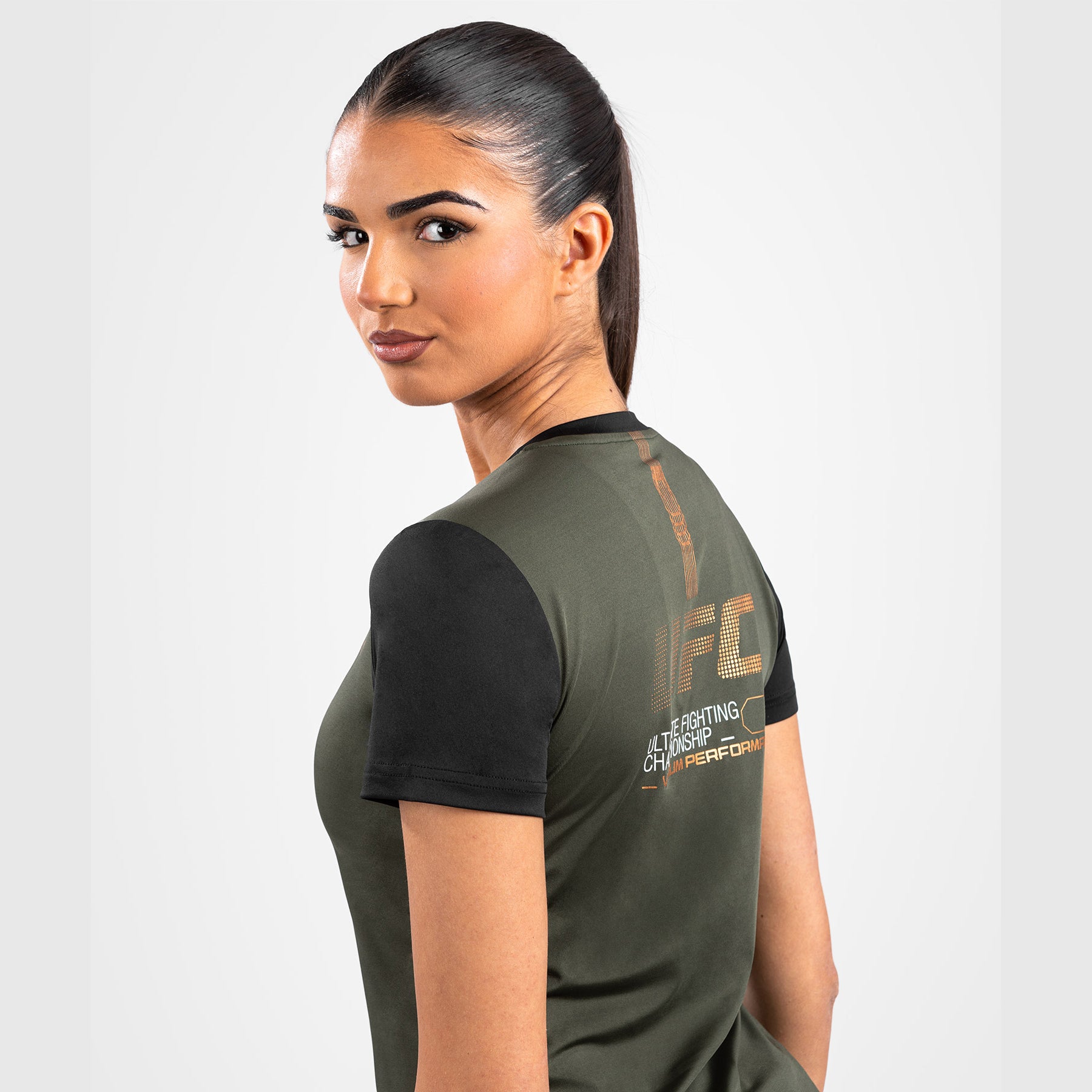 ufc-adrenaline-by-venum-fight-week-dry-tech-t-shirt-damen-khaki-bronze image 7