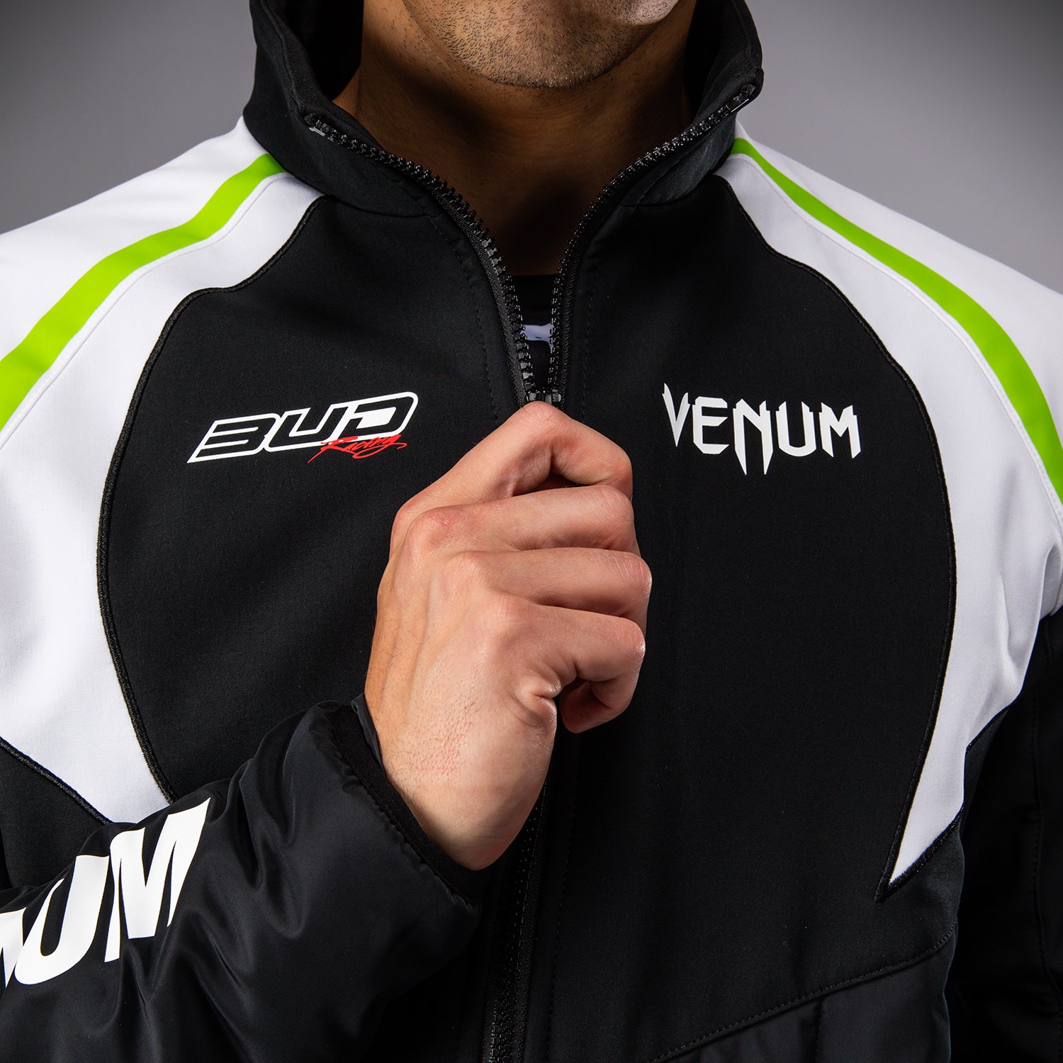 venum-x-bud-racing-herren-softshell-jacke-schwarz-wei-limettengr-n image 6