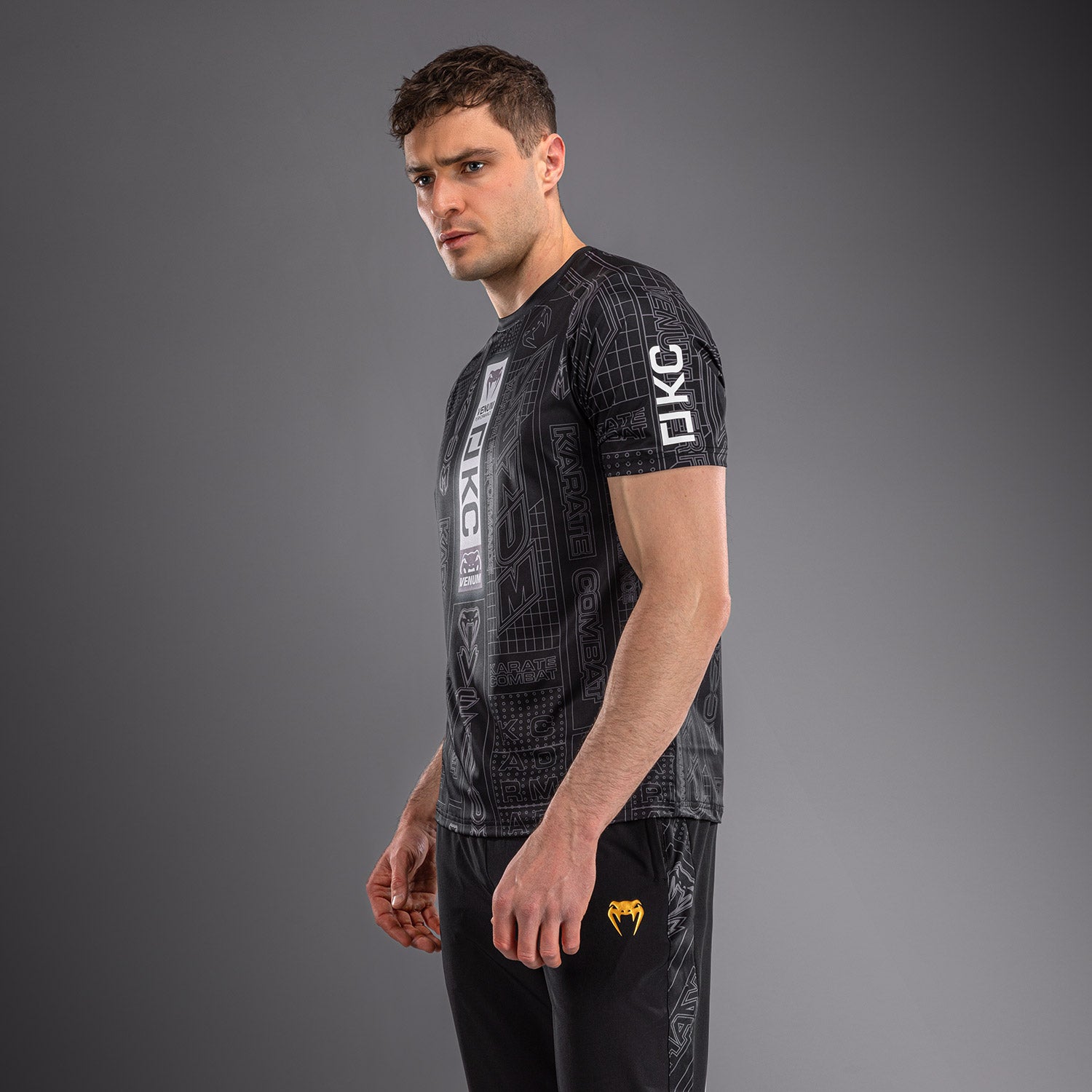 venum-karate-combat-dry-tech-t-shirt-schwarz-grau-herren image 3