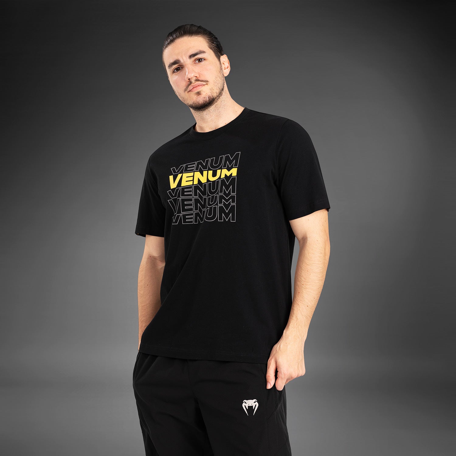 venum-vertigo-kurzarm-t-shirt-herren-schwarz-gelb image 2