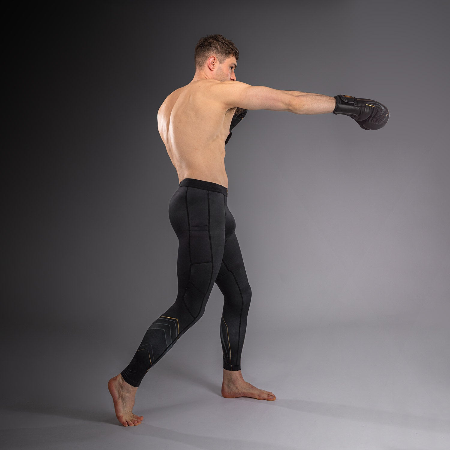 venum-streamline-spats-herren-schwarz-gold-bjj-mma-kompressionshose image 3