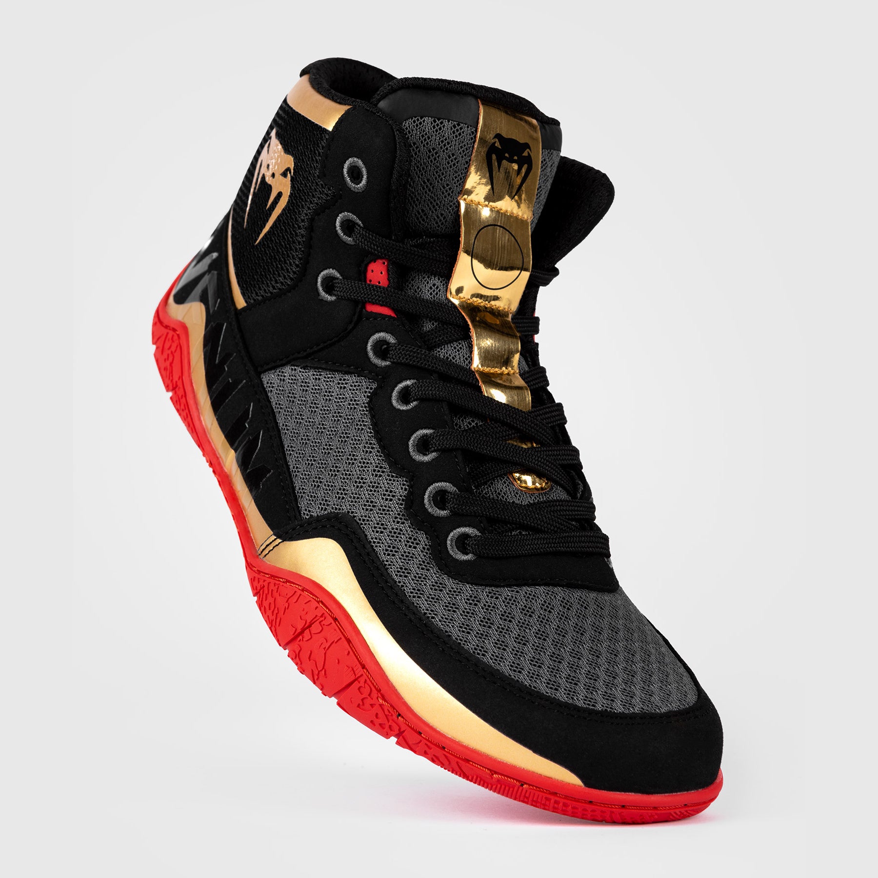 venum-elite-wrestling-schuhe-schwarz-gold-rot image 2
