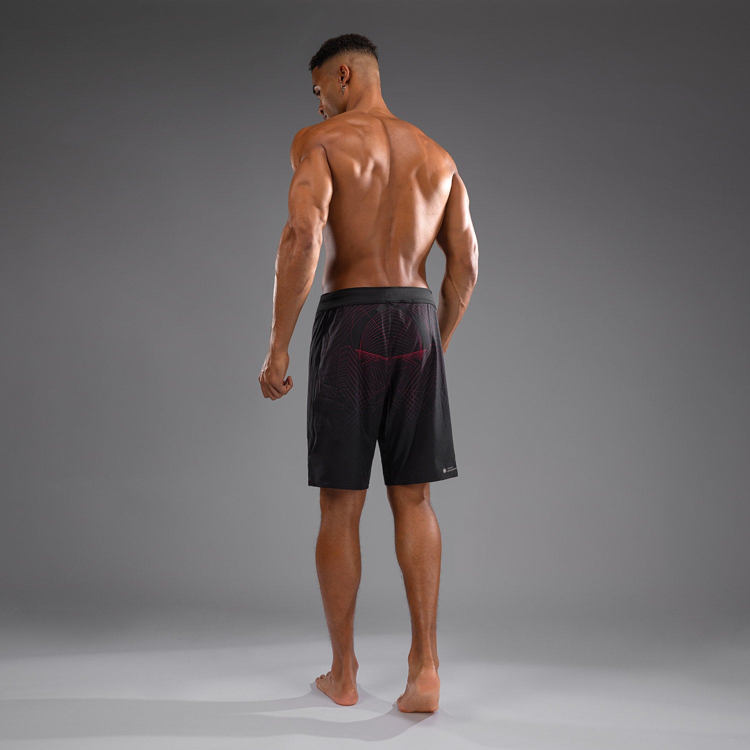 venum-g-fit-air-kampfshorts-herren-tiefschwarz-feuerrot image 2
