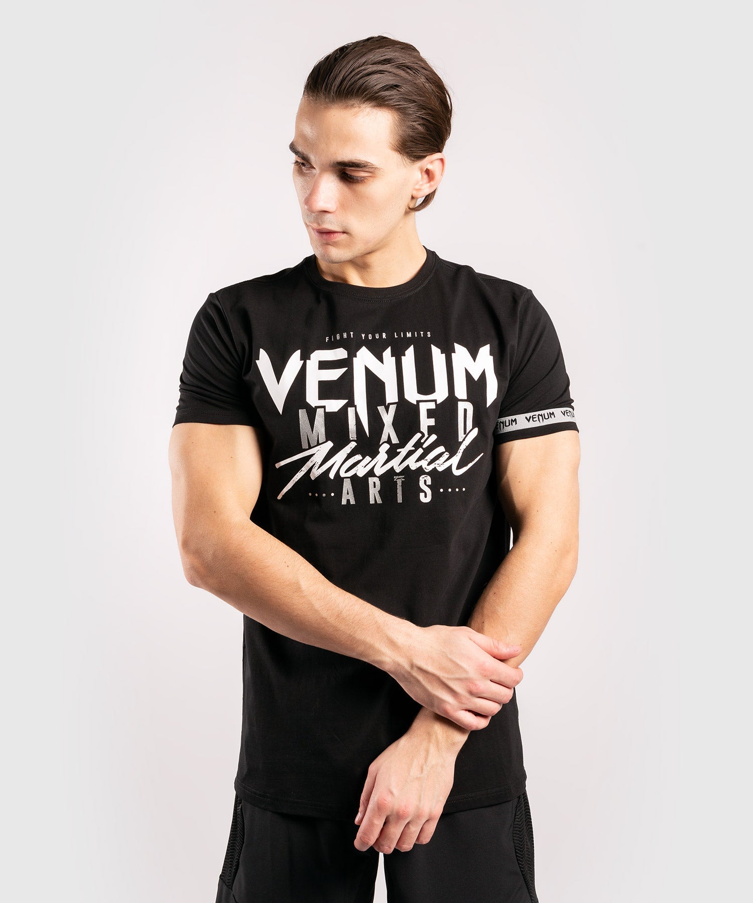 venum-classic-2-0-mma-t-shirt-fight-your-limits-schwarz-silber image 1