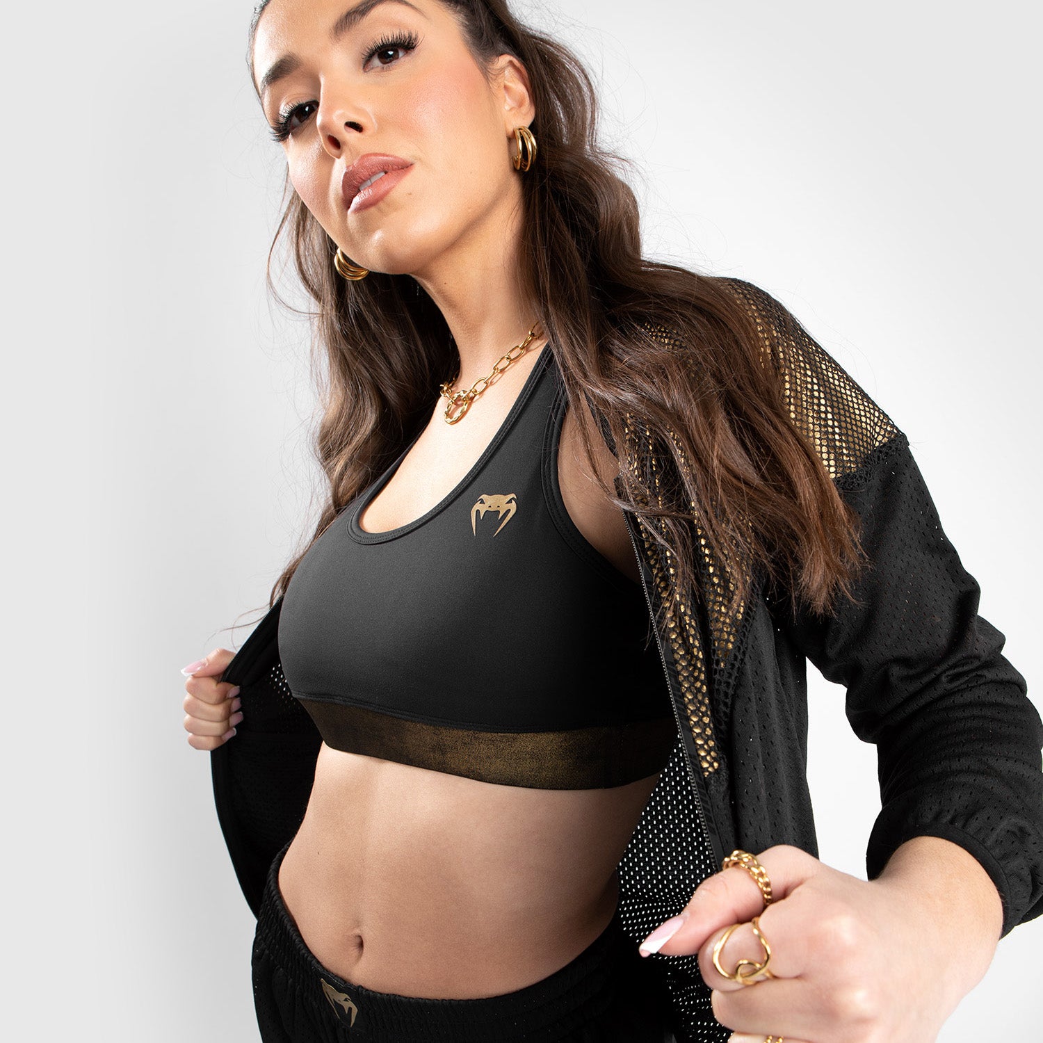 venum-lightning-mesh-jacket-damen-schwarz-gold image 3