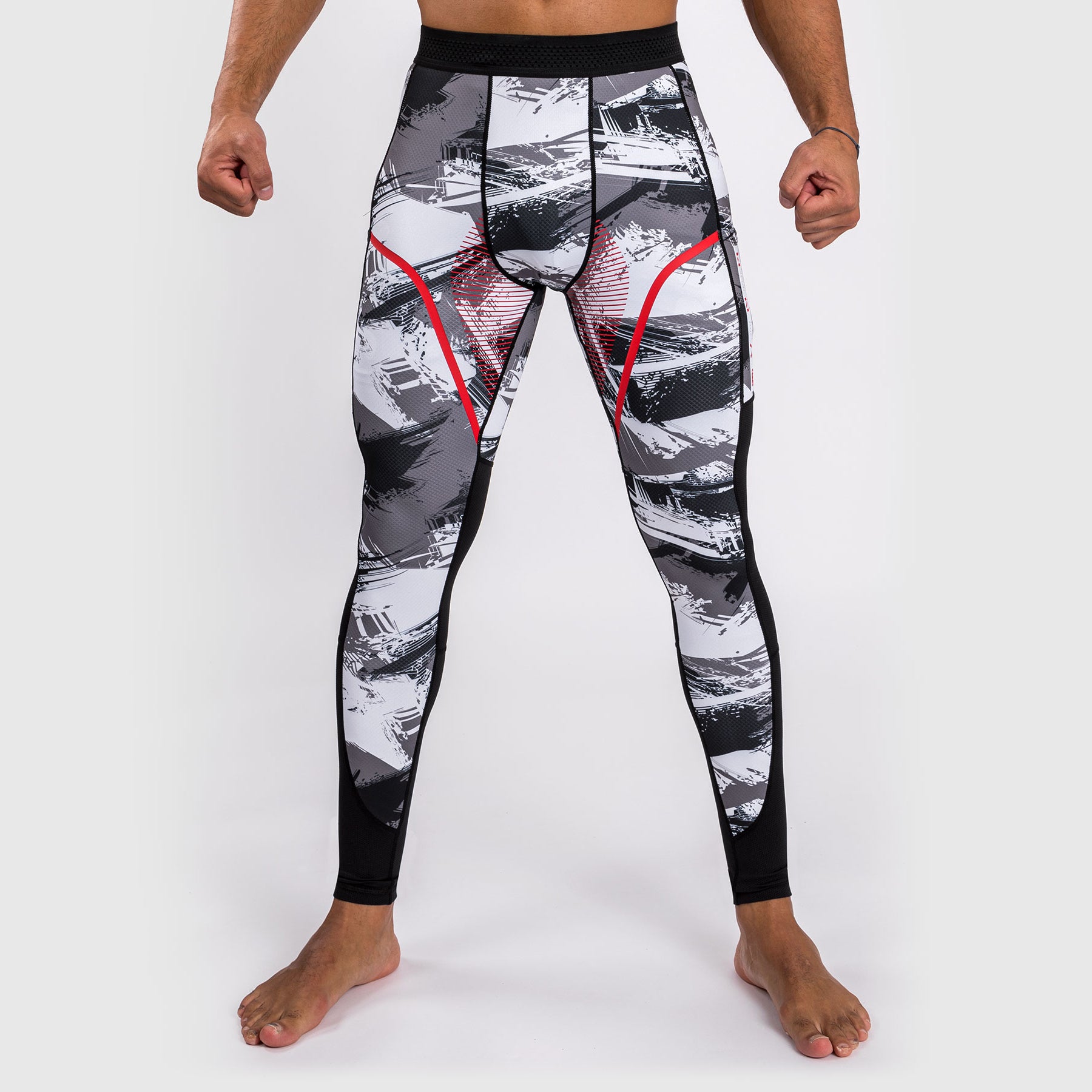 venum-electron-3-0-kompressionshose-spats-grau-rot-herren image 1