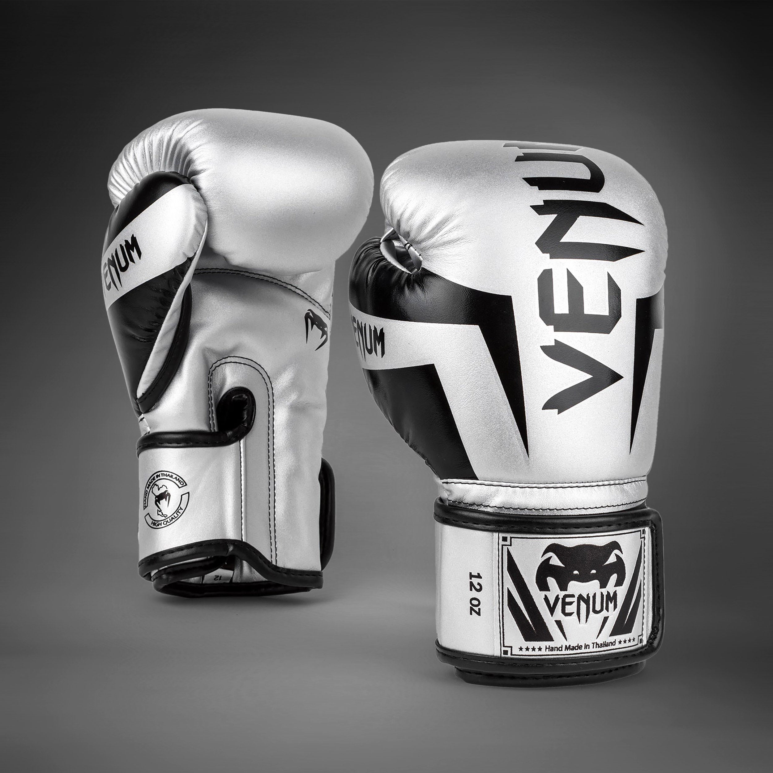 venum-elite-boxhandschuhe-silber-schwarz image 1