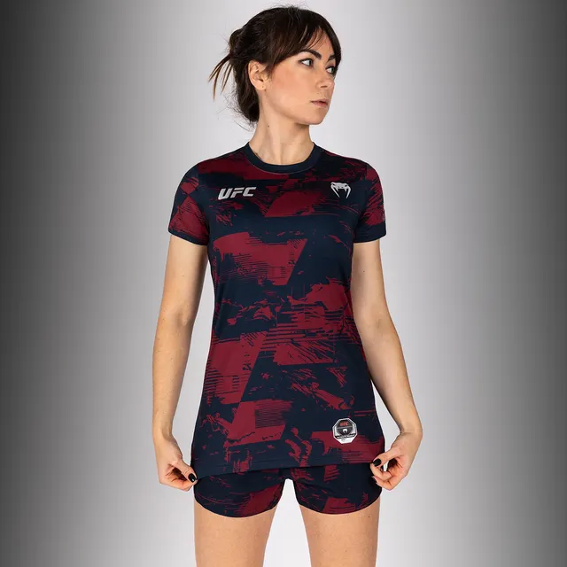 ufc-zenith-by-venum-authentic-fight-week-t-shirt-damen-marineblau-burgunderrot-s image 1