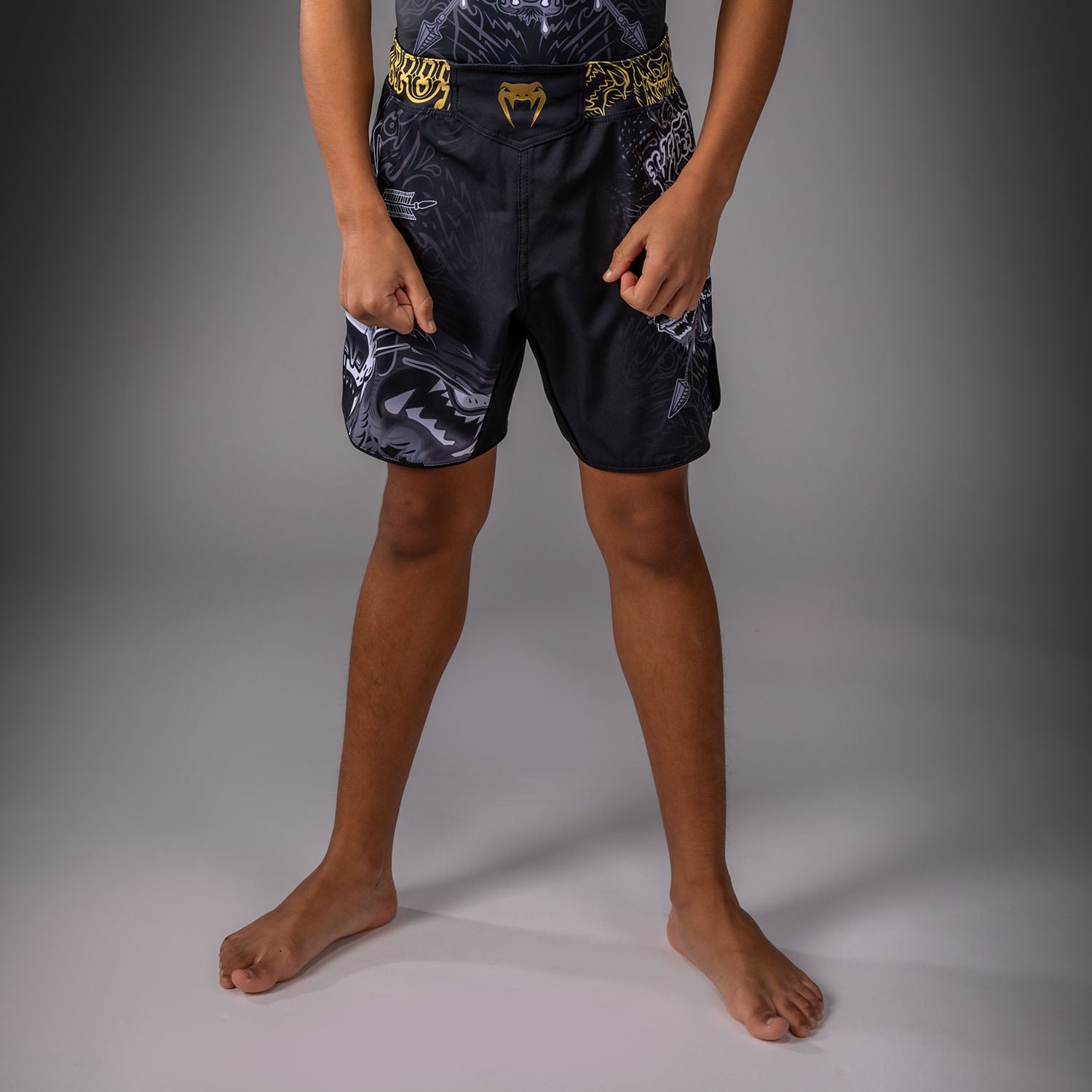 venum-wolf-atak-kinder-fightshorts-schwarz-grau image 1