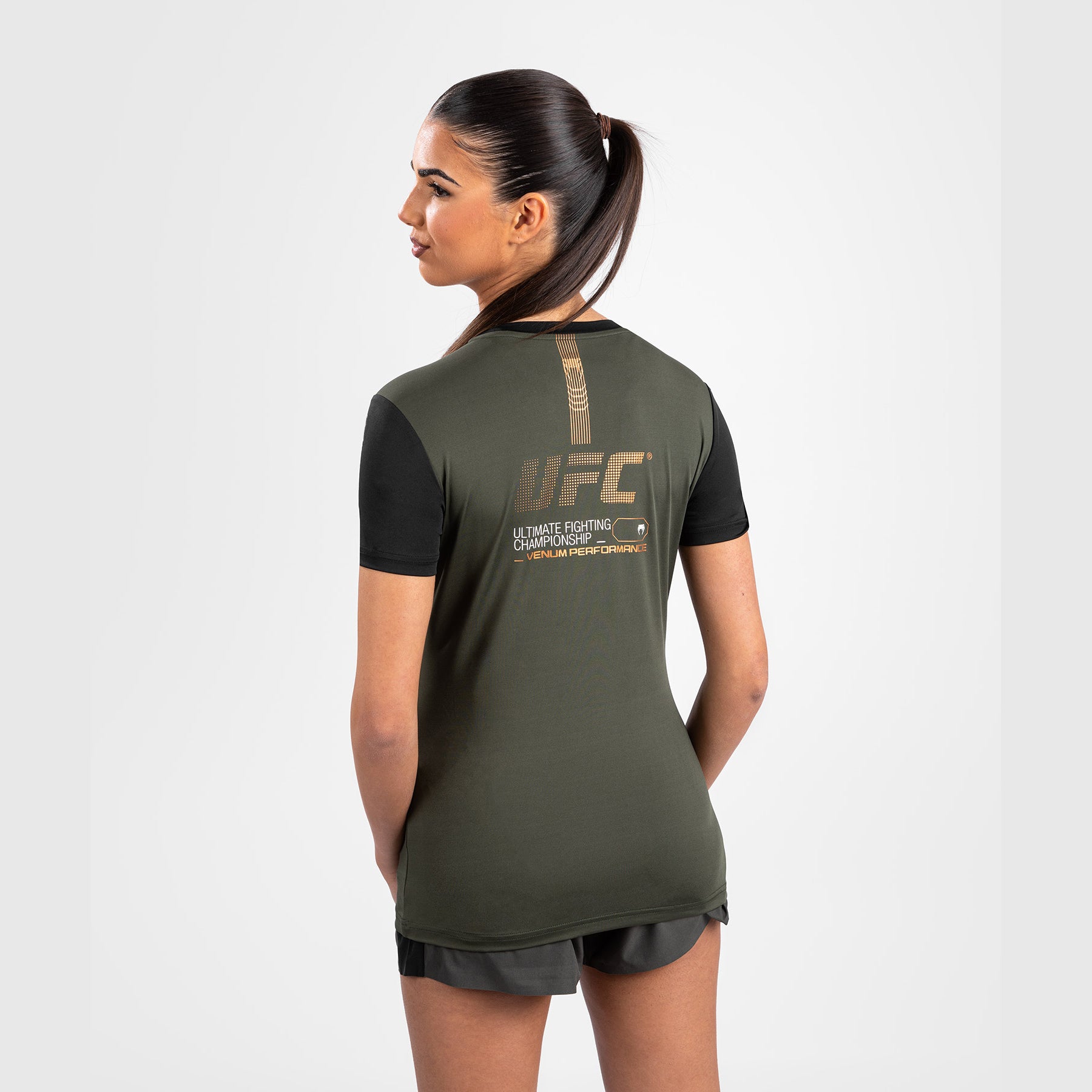 ufc-adrenaline-by-venum-fight-week-dry-tech-t-shirt-damen-khaki-bronze image 1