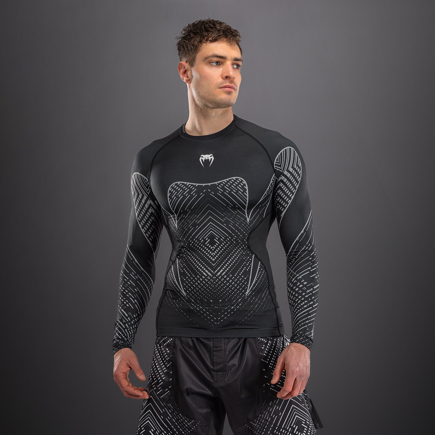 venum-midnight-fury-langarm-rashguard-mitternachtsblau-grau-herren image 1