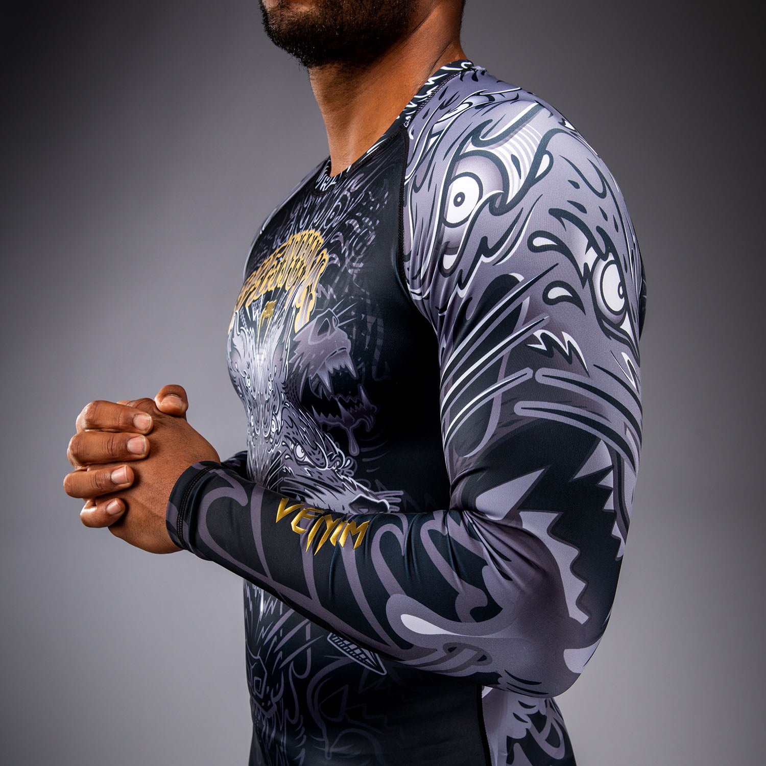 venum-wolf-atak-langarm-rashguard-schwarz-grau image 6