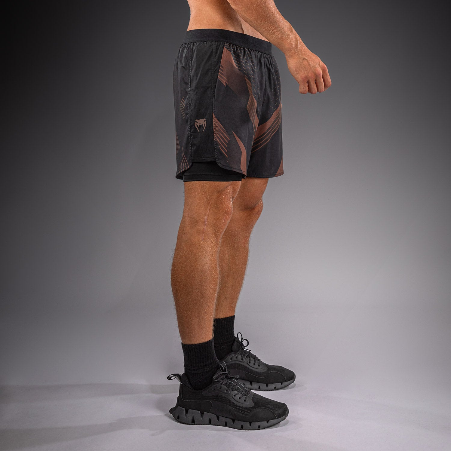 venum-no-gi-6-0-trainingsshorts-schwarz-braun-2-in-1-mma-bjj-shorts image 4