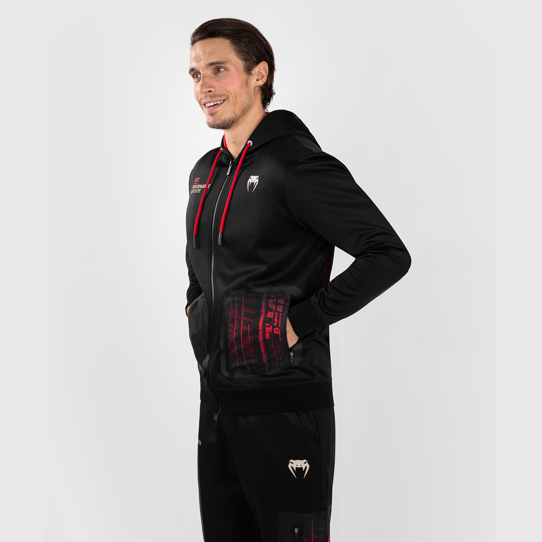 ufc-venum-performance-institute-2-0-herren-zip-hoodie-schwarz-rot image 1
