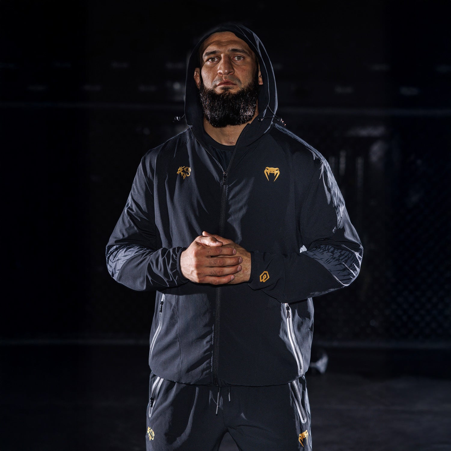 venum-x-chimaev-trainingsjacke-schwarz-grau image 2