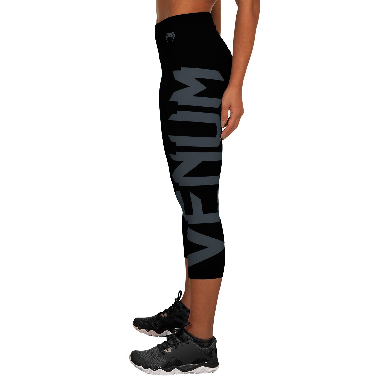 venum-giant-kurze-leggings-crops-damen-schwarz-grau image 4