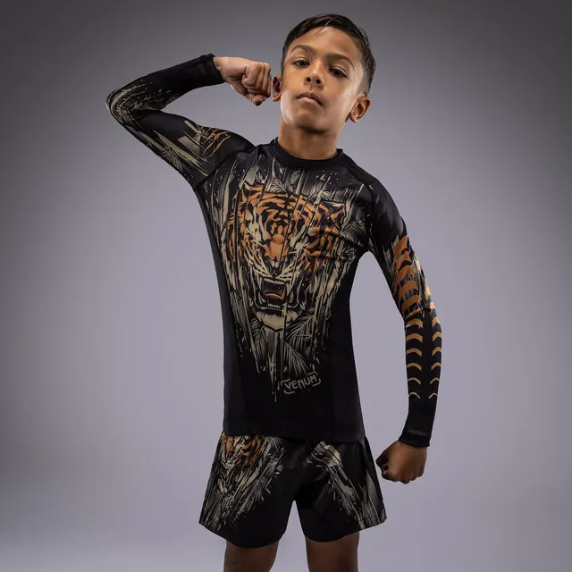 venum-tiger-kinder-langarm-rashguard-schwarz-neon-orange image 1
