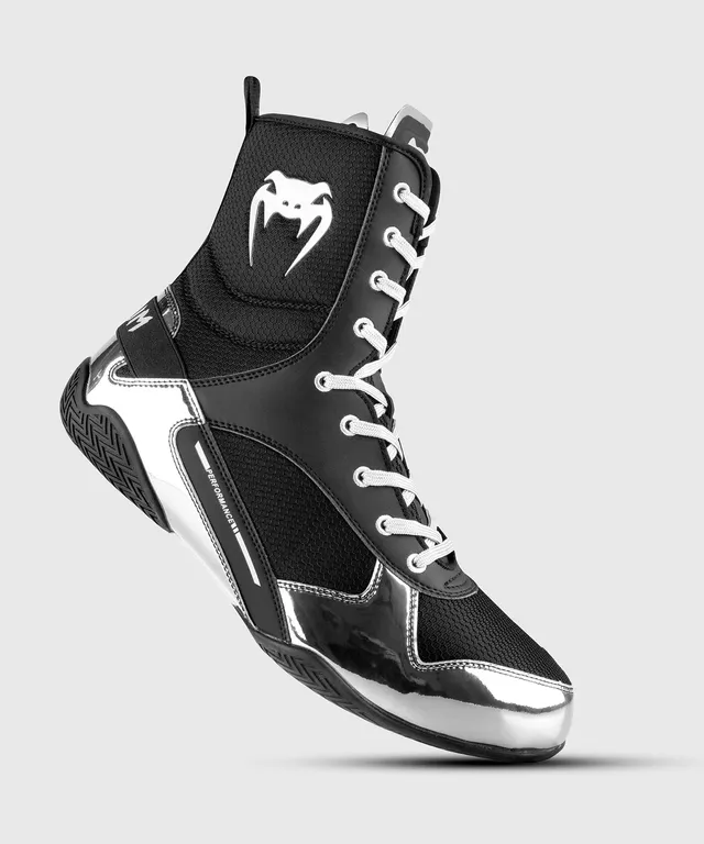 venum-elite-boxschuhe-schwarz-silber image 1