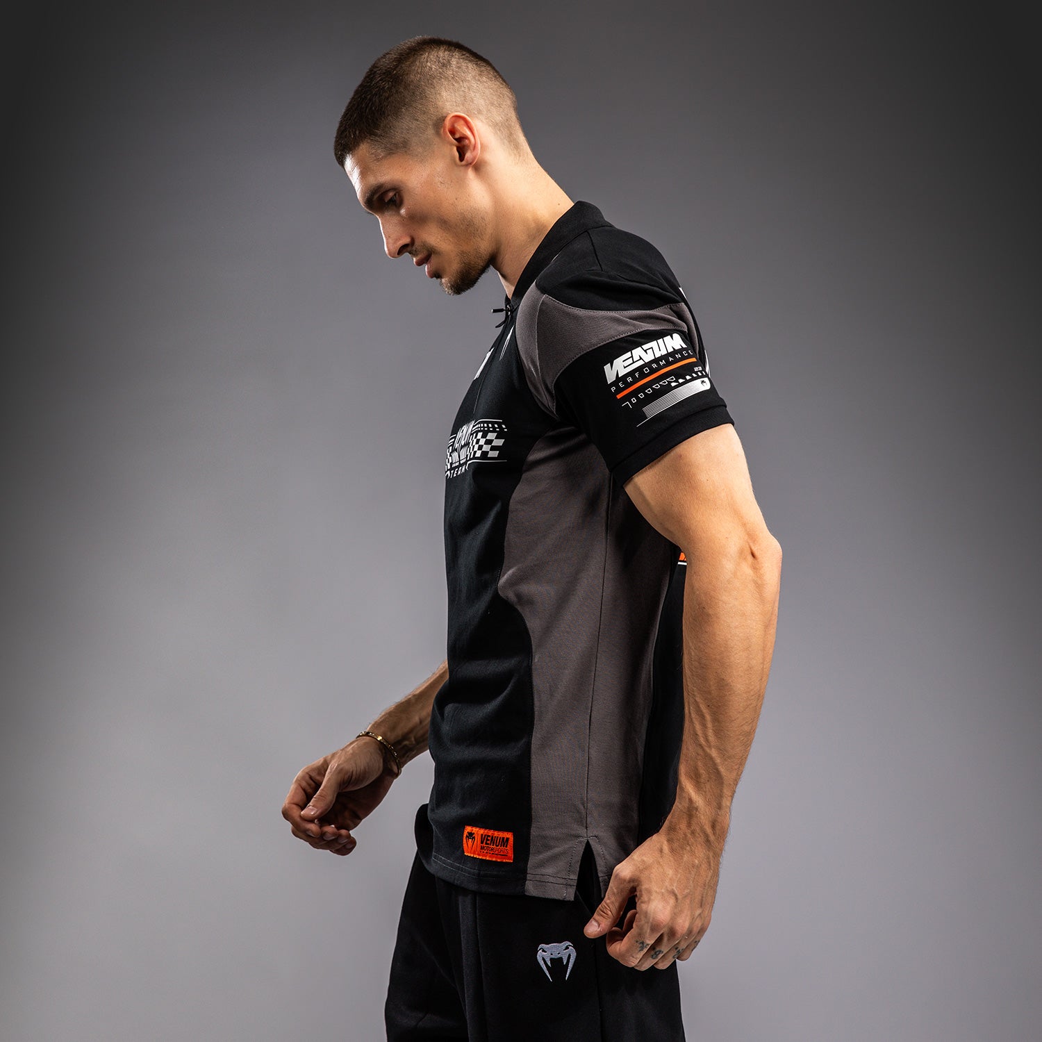 venum-motorsport-baumwoll-polo-tiefschwarz-herren image 3