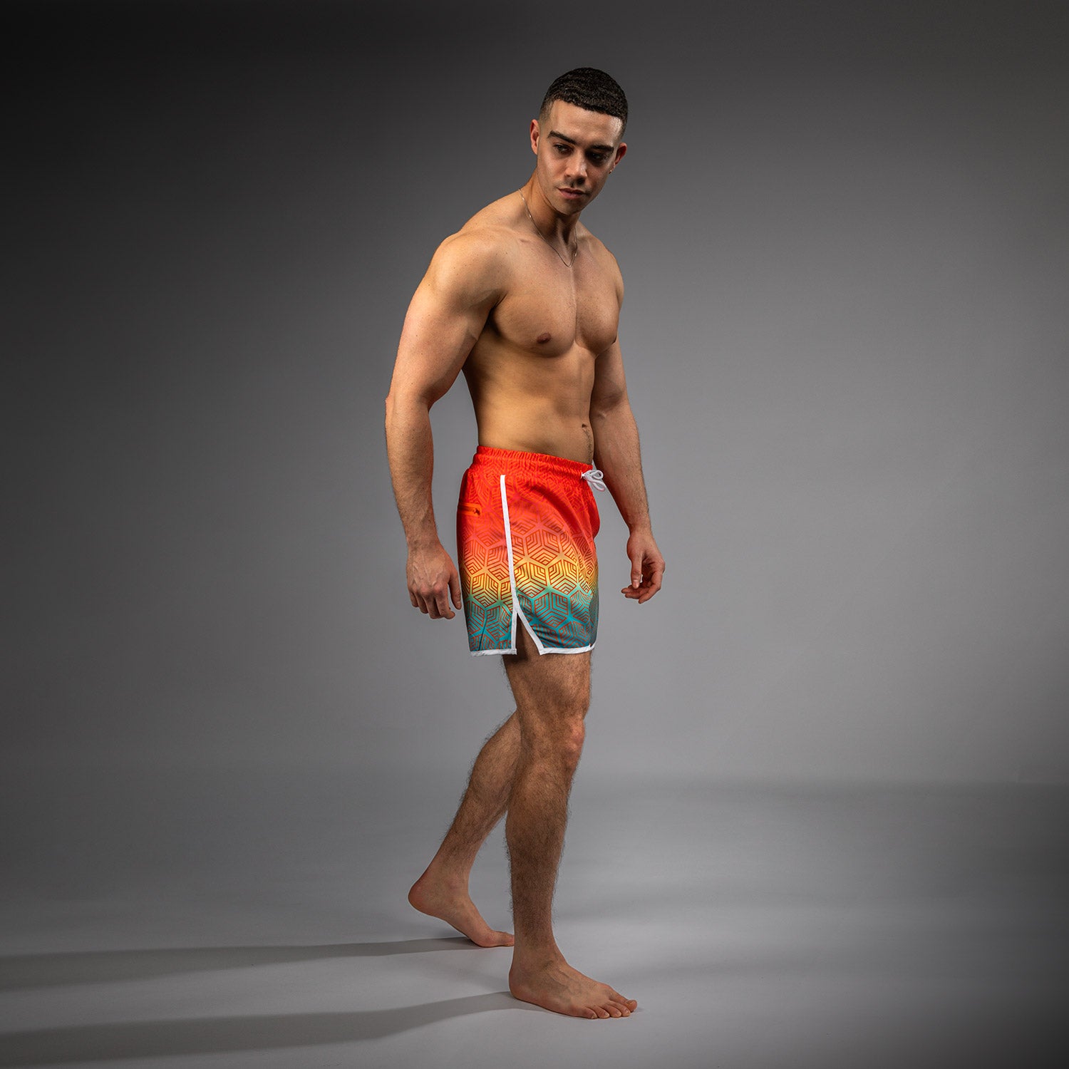 venum-octane-boardshorts-herren-sunset-orange-himmelblau image 2