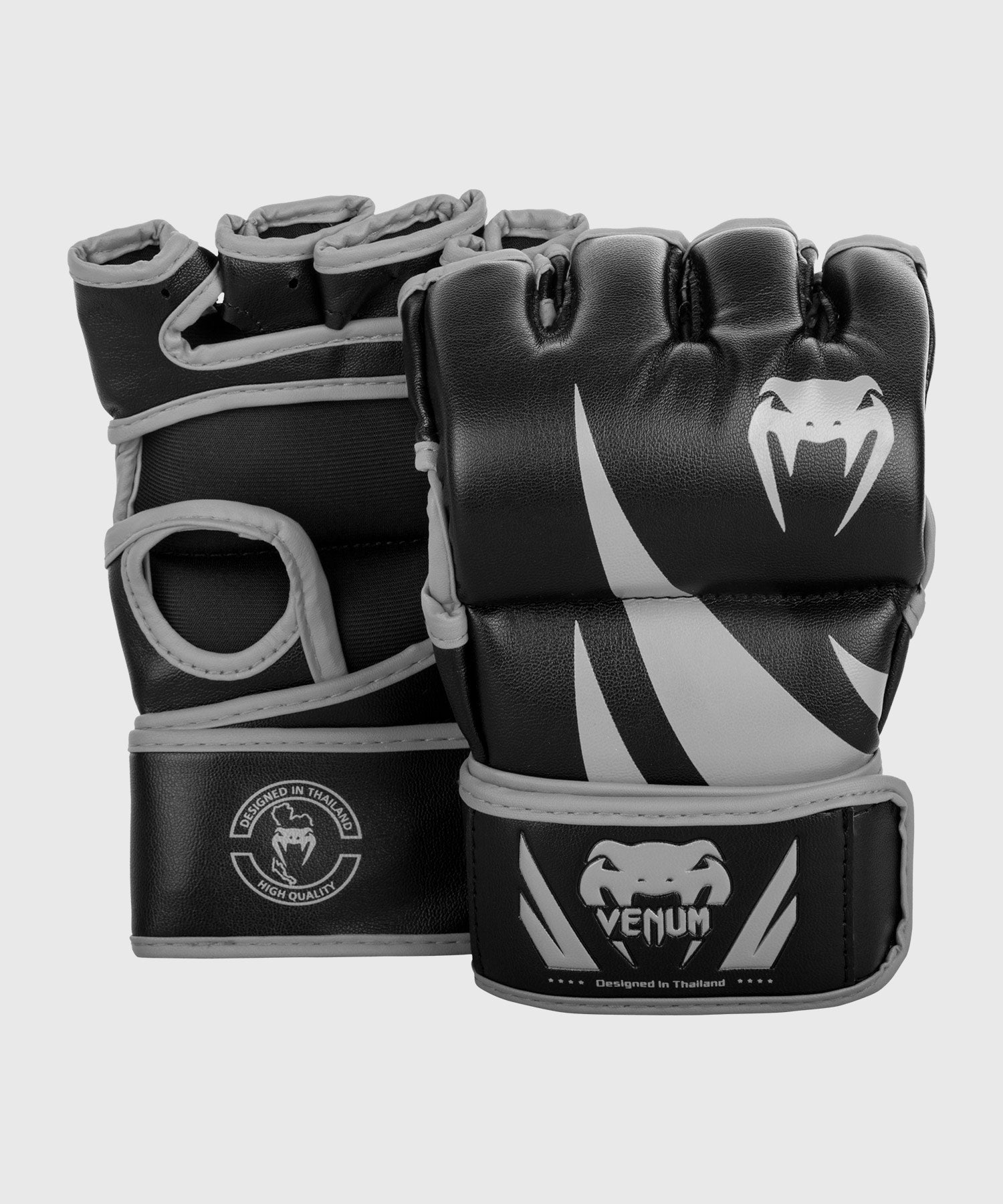 venum-challenger-mma-handschuhe-ohne-daumen-schwarz-grau image 1