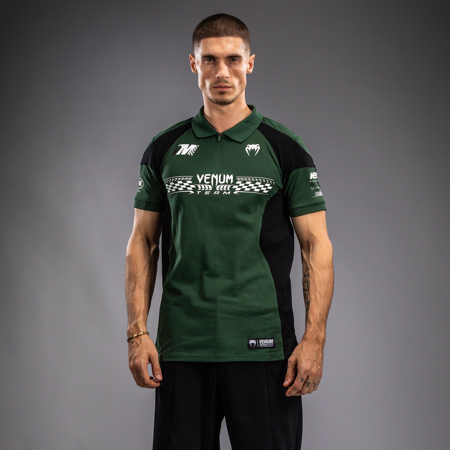 venum-motorsport-baumwollpolo-herren-tiefwald-gr-n image 2