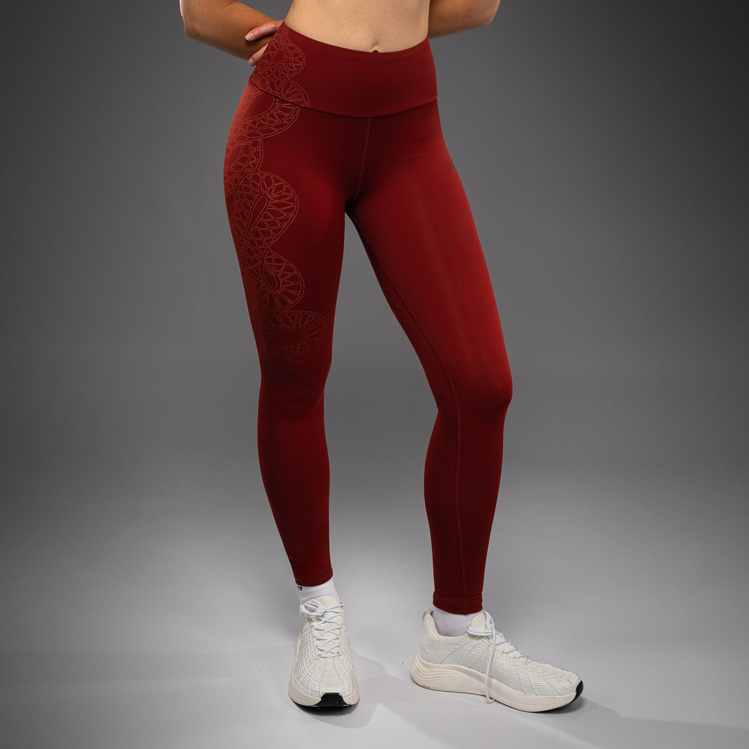 venum-serpenti-damen-leggings-burgunder-elfenbein image 4