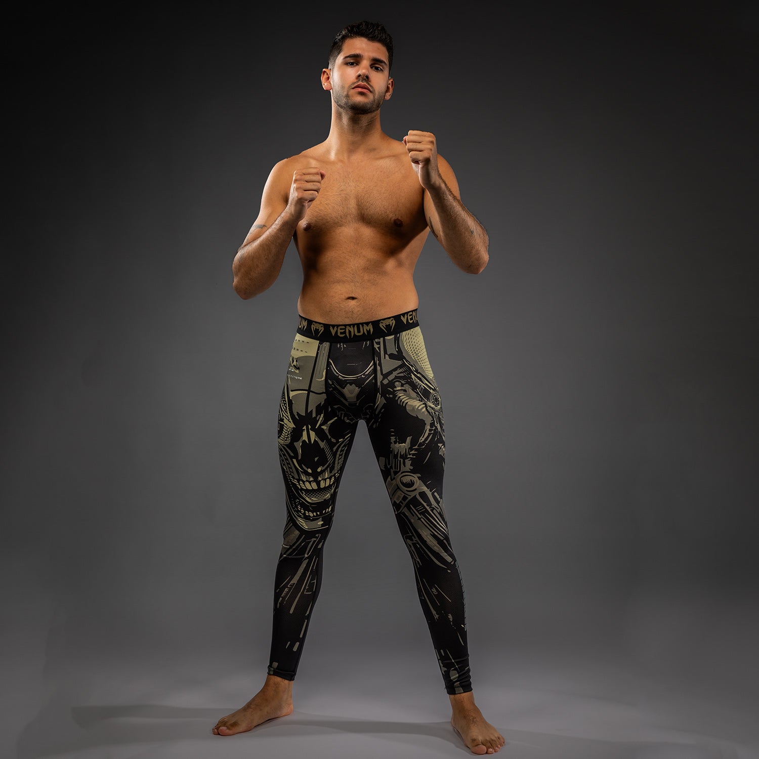 venum-invader-spats-schwarz-sand-herren-kompressionshose image 2
