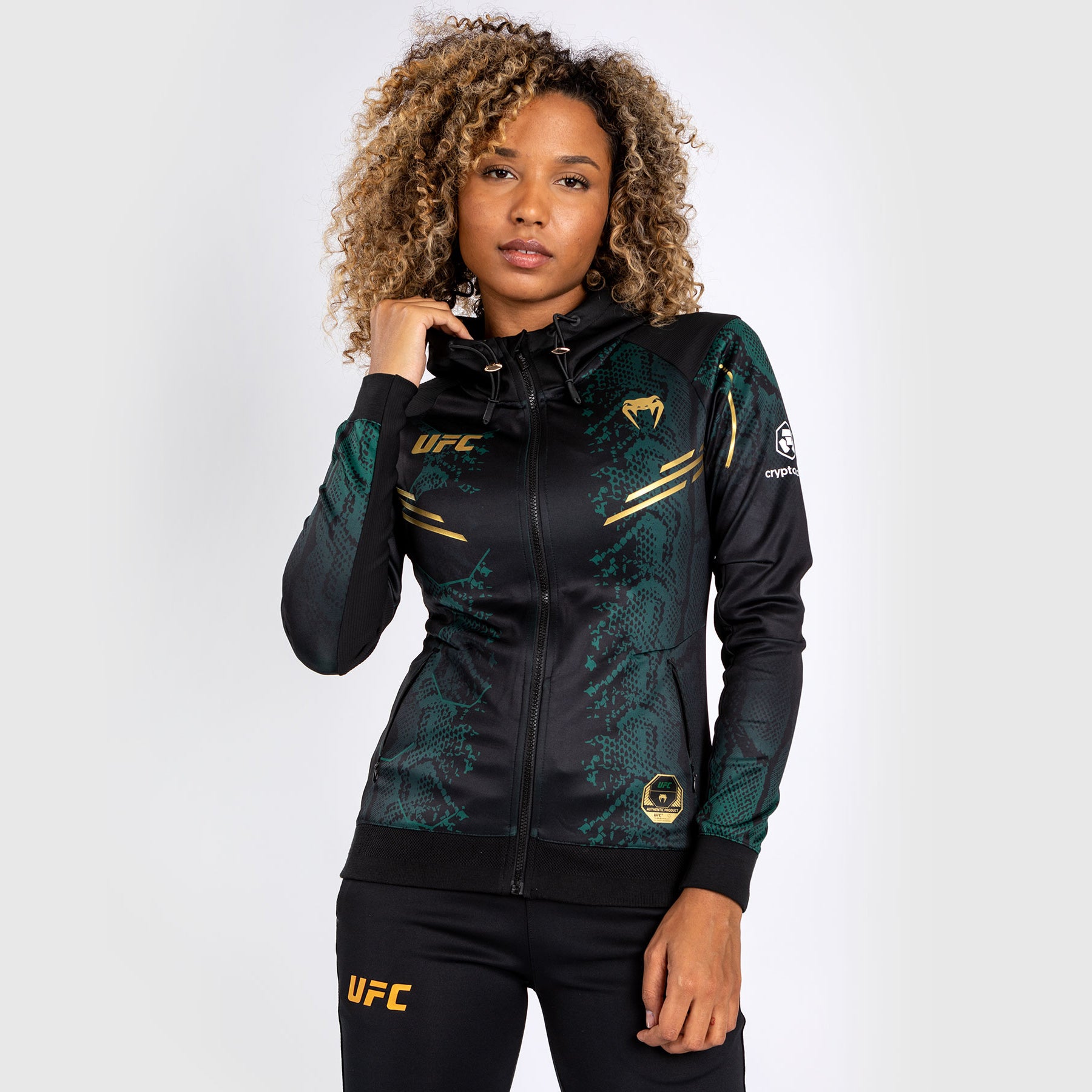ufc-adrenaline-by-venum-authentic-fight-night-walkout-hoodie-damen-emerald-editi image 4