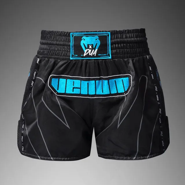 venum-x-dua-muay-thai-shorts-schwarz-electric-blue image 1