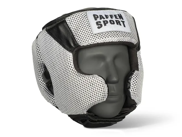 paffen-sport-star-mesh-kopfschutz-sparring-psairvent-mesh-schwarz-rot-s-m-bis-l- image 1
