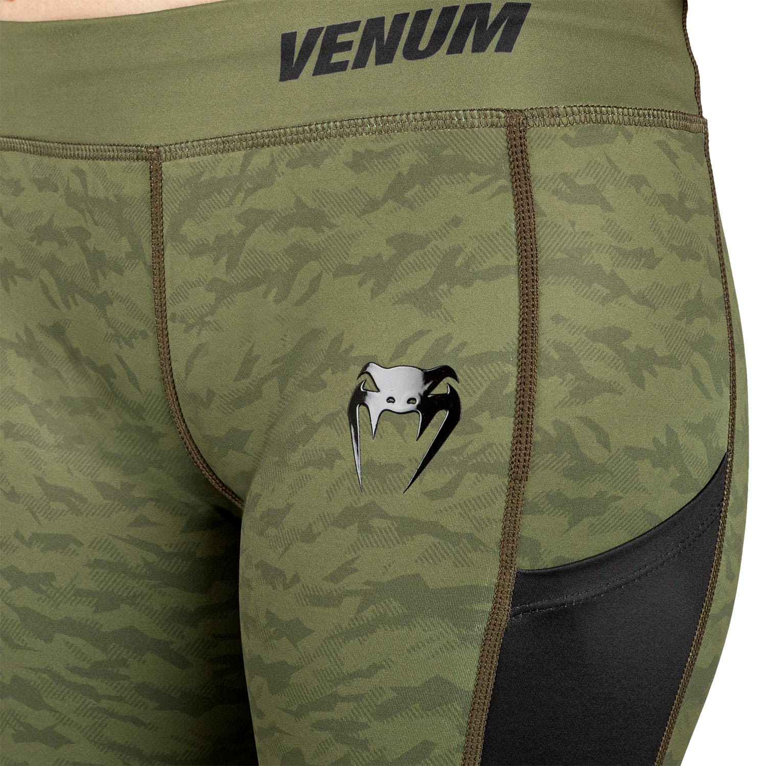 venum-power-2-0-leggings-damen-khaki-schwarz image 6
