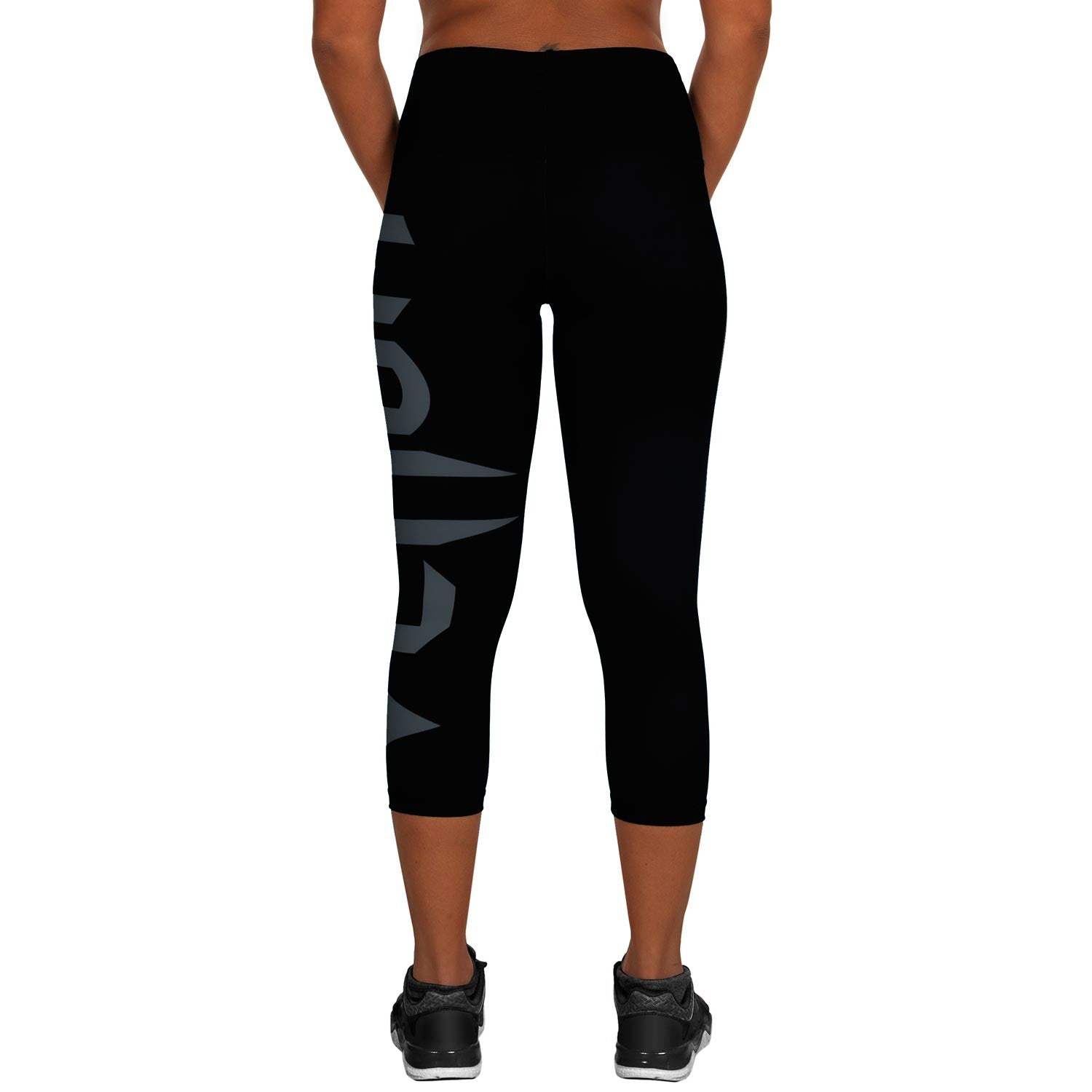 venum-giant-kurze-leggings-crops-damen-schwarz-grau image 3