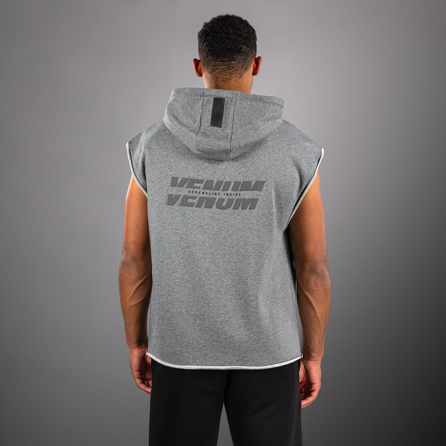 venum-divide-rmelloser-kapuzenpullover-herren-meliert-grau image 3