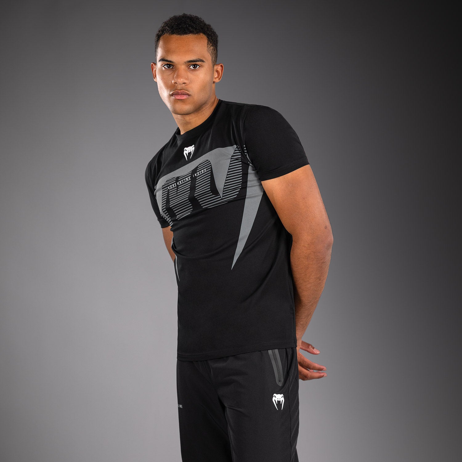 venum-adrenaline-t-shirt-herren-schwarz-silbergrau image 2