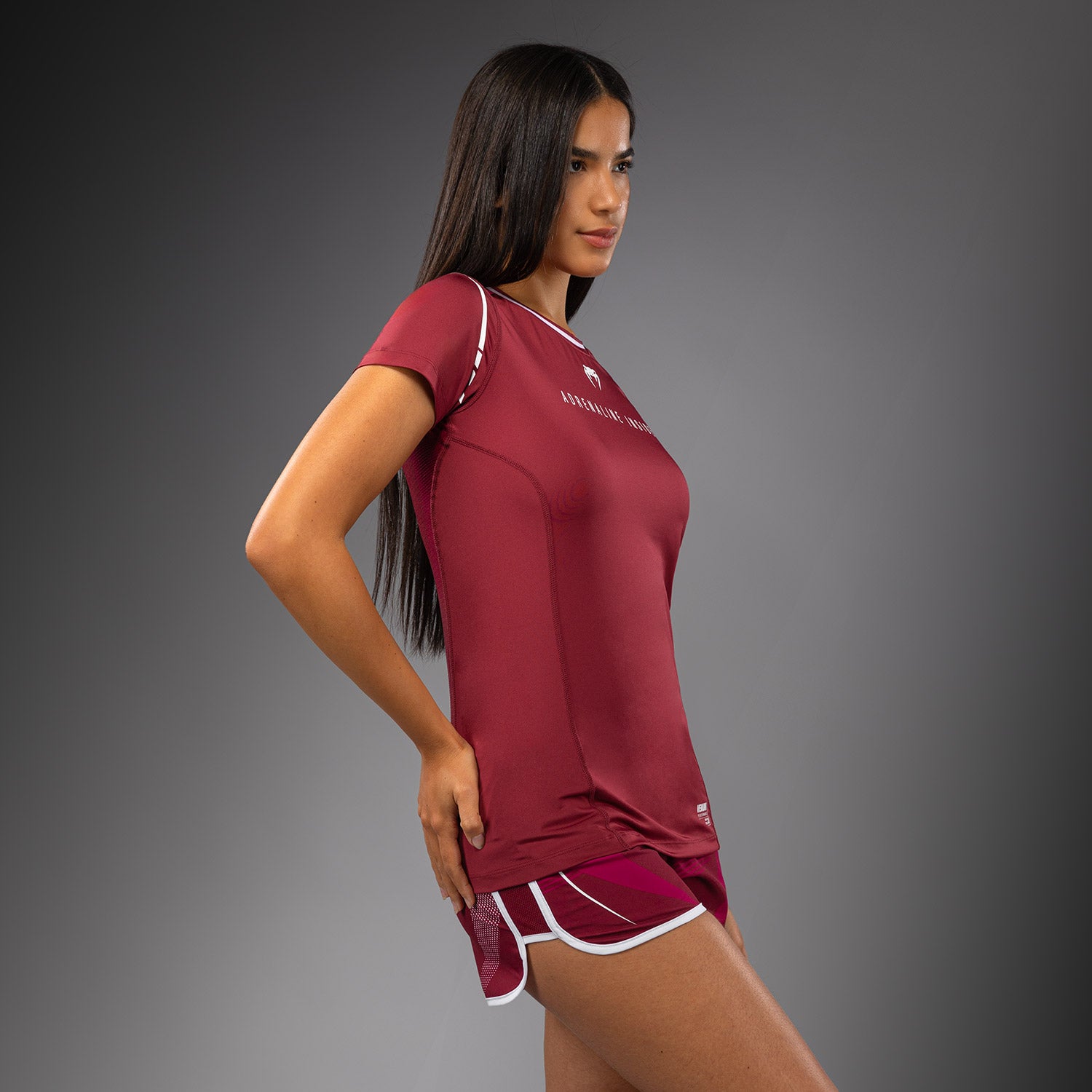 venum-adrenaline-damen-dry-tech-t-shirt-burgund-rosa image 2