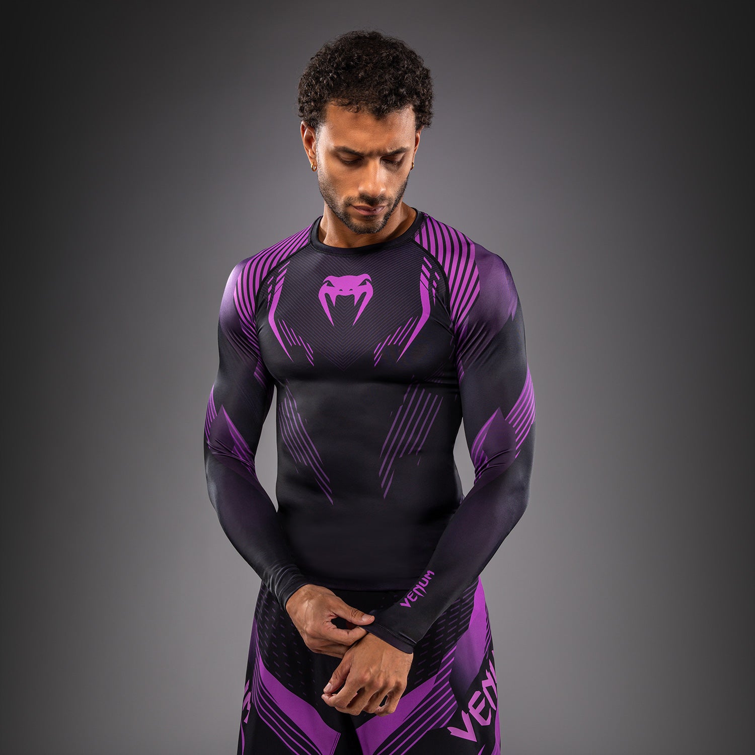 venum-no-gi-6-0-langarm-rashguard-herren-schwarz-lila image 3