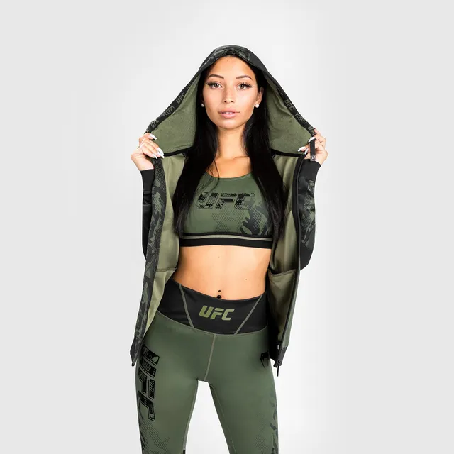 ufc-venum-authentic-fight-week-damen-hoodie-mit-rei-verschluss-khaki image 1