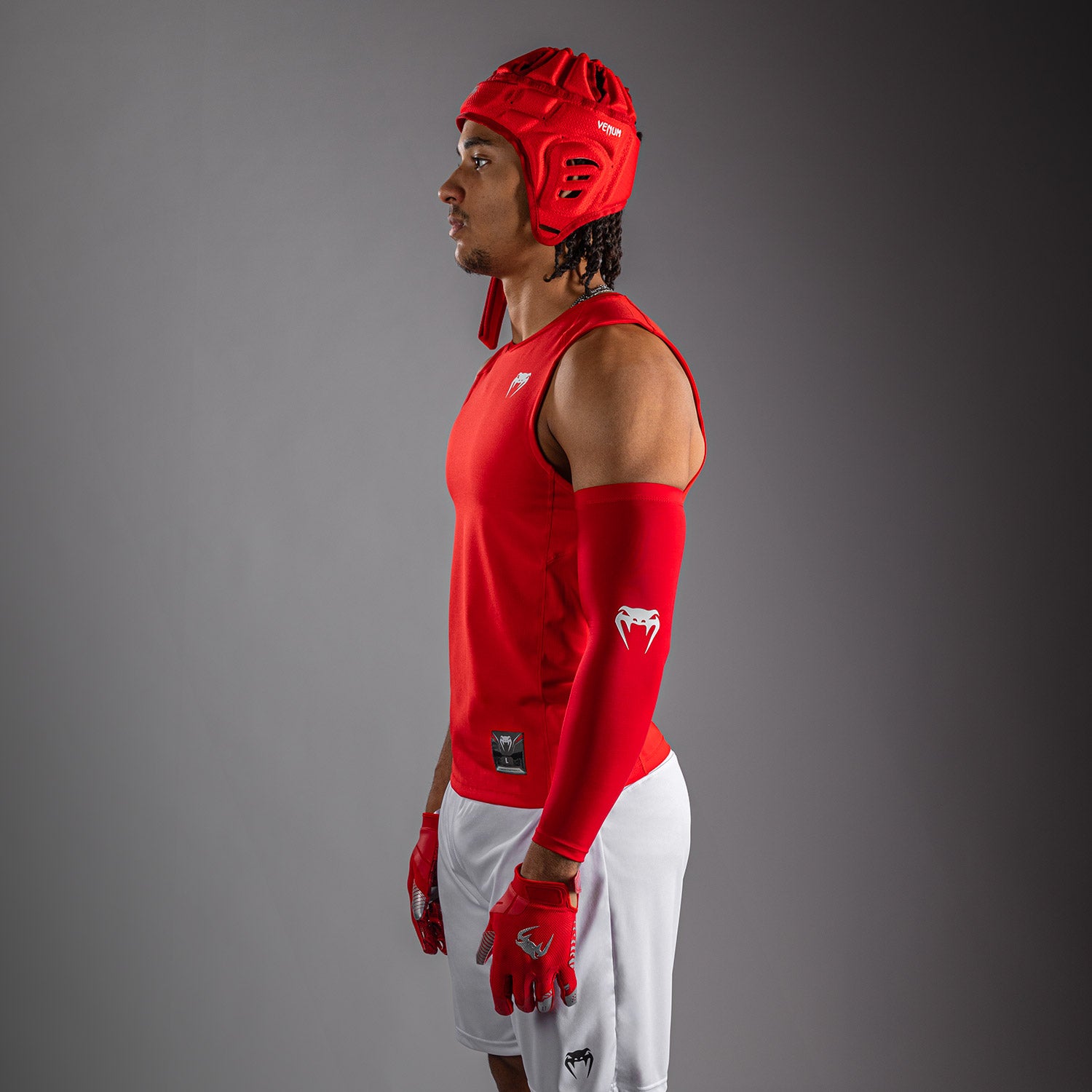 venum-elite-fu-ball-rmelloses-kompressionsshirt-rot-f-r-herren image 2