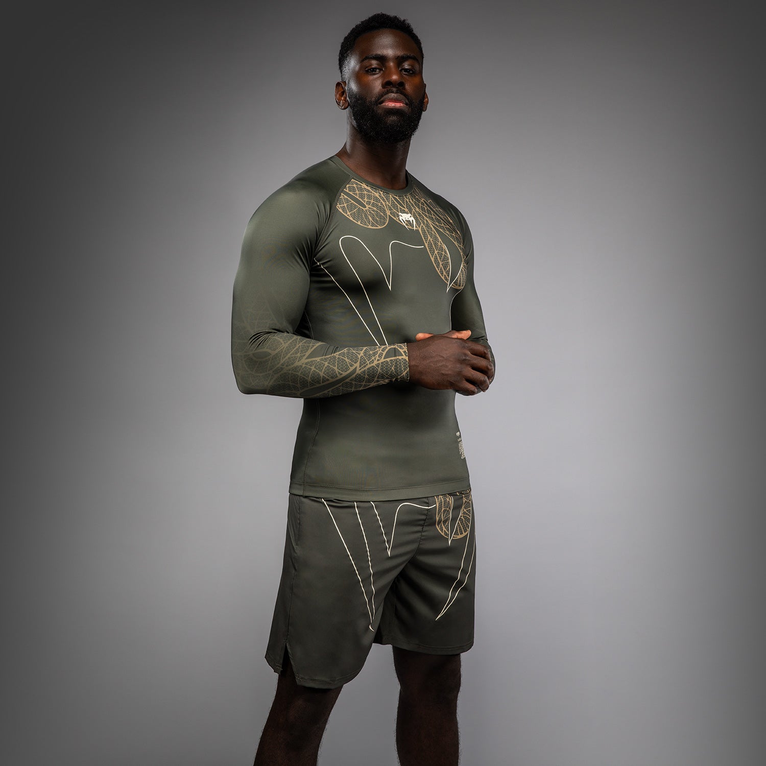 venum-serpenti-langarm-rashguard-khaki-bronze-ivory-herren image 3