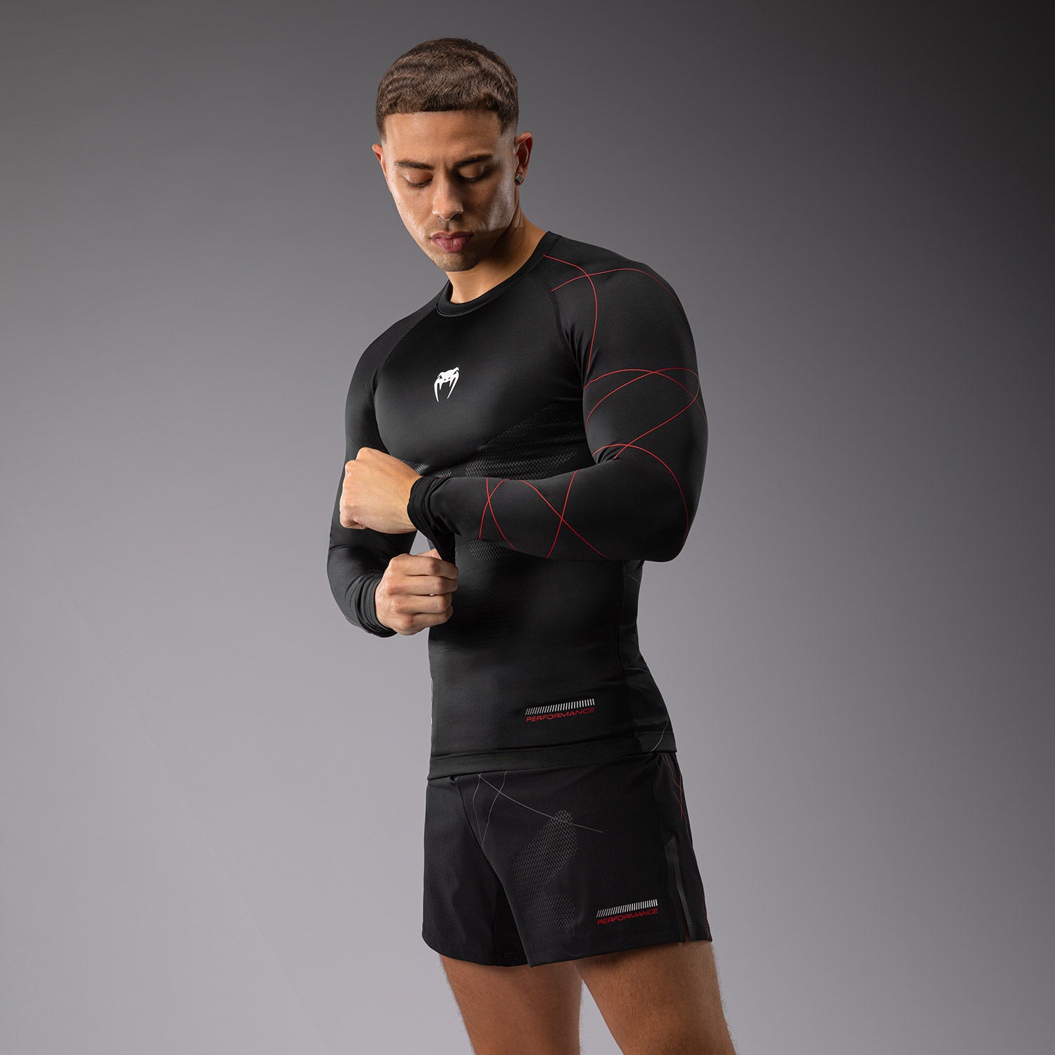 venum-tactical-xt-langarm-rashguard-herren-schwarz-feuerrot image 5