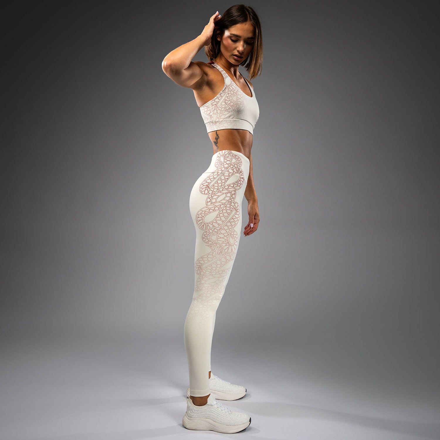venum-serpenti-damen-leggings-high-rise-elfenbein-burgunder image 7