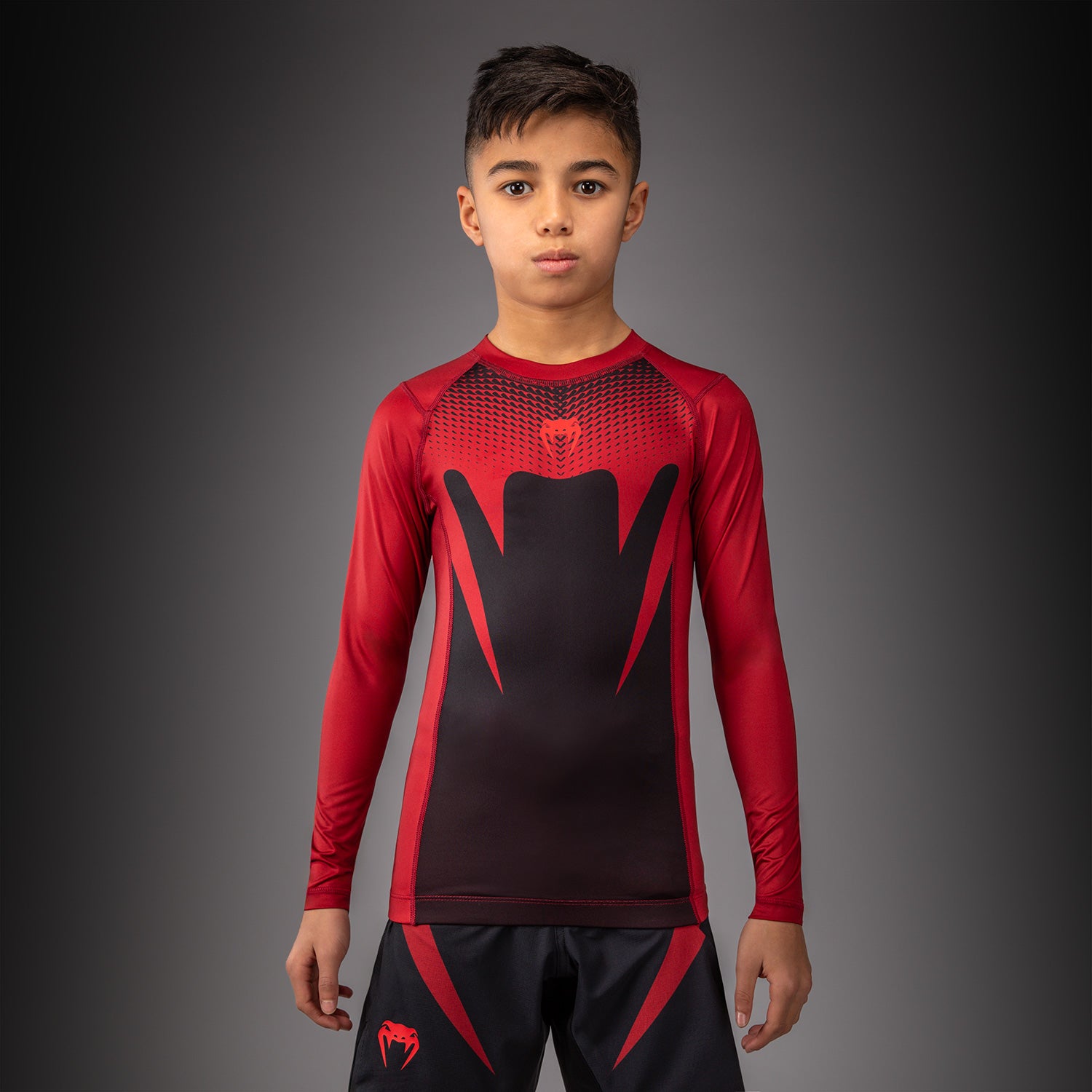venum-attack-langarm-rashguard-f-r-kinder-schwarz-rot image 1