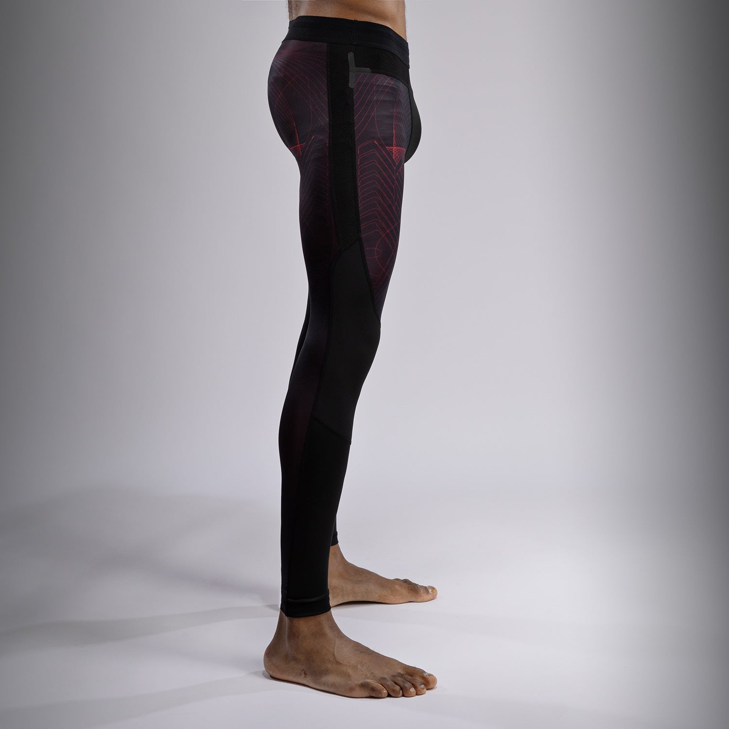 venum-g-fit-air-herren-spats-kompressionshose-tiefschwarz-feuerrot image 4