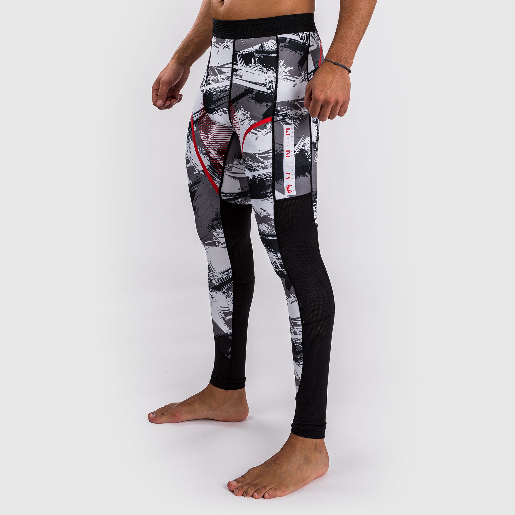 venum-electron-3-0-kompressionshose-spats-grau-rot-herren image 3