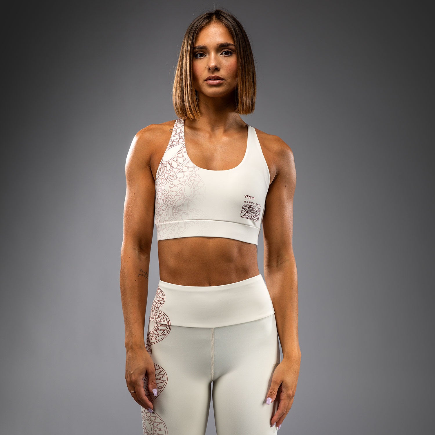 venum-serpenti-damen-sport-bh-elfenbein-burgunder image 1
