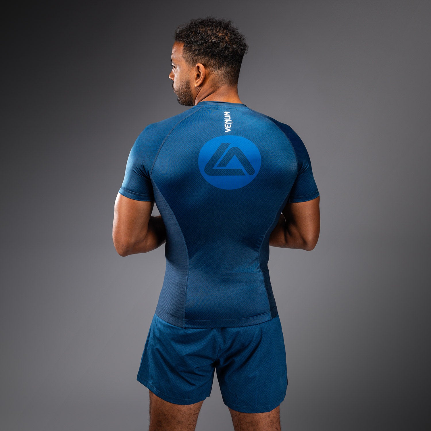 venum-x-roger-gracie-academy-kurzarm-rashguard-blau image 2
