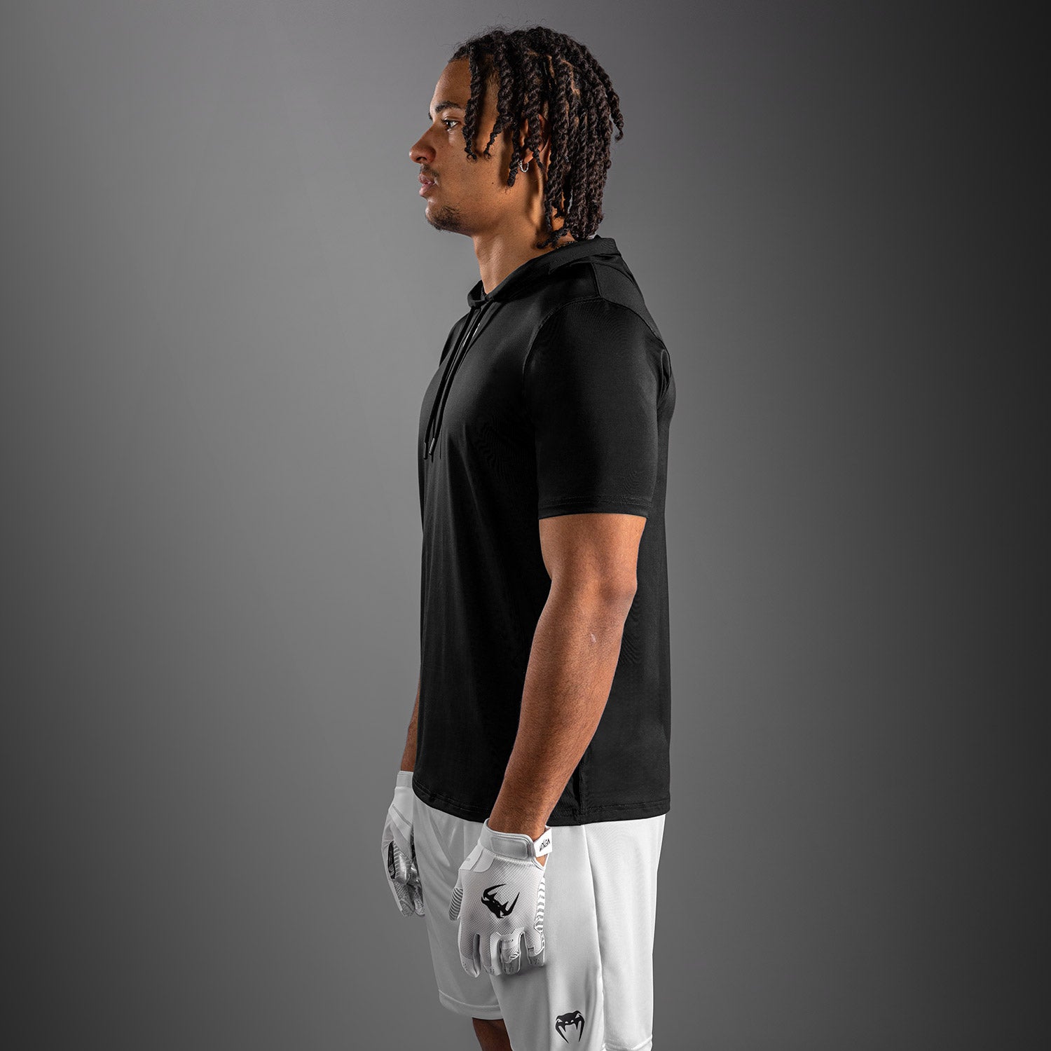 venum-elite-kurzarm-dry-tech-kapuzenpullover-schwarz image 4