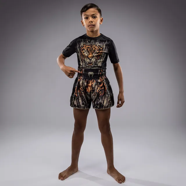 venum-tiger-kinder-muay-thai-shorts-schwarz-neon-orange image 1